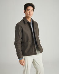 TAILORED WOOLIKE SHIRT JACKET