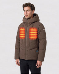 High-Loft Puffy Heated Jacket with Hood