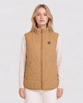 Stand-Collar Wave-Quilted Heated Vest
