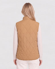 Stand-Collar Wave-Quilted Heated Vest