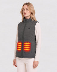 Curved-Quilted Mixed Media Heated Vest