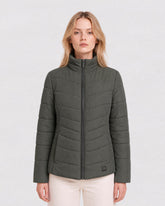 Curved-Quilted Heated Puffer