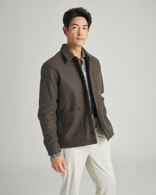 TAILORED WOOLIKE SHIRT JACKET