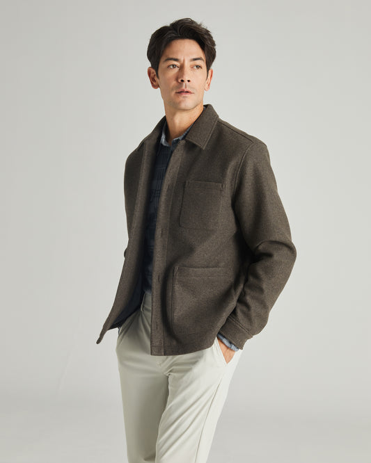 TAILORED WOOLIKE SHIRT JACKET