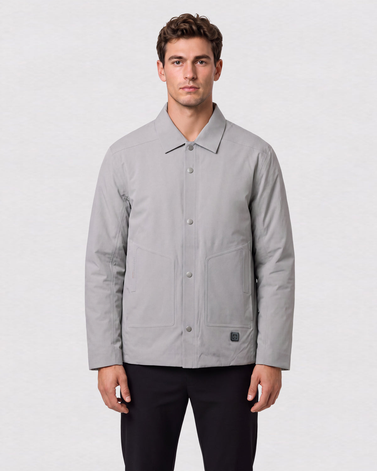 Lapel Collar Snap-Button Heated Jacket