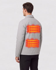 Lapel Collar Snap-Button Heated Jacket