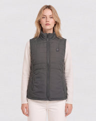 Curved-Quilted Mixed Media Heated Vest