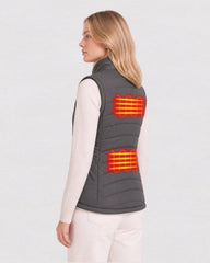 Curved-Quilted Mixed Media Heated Vest