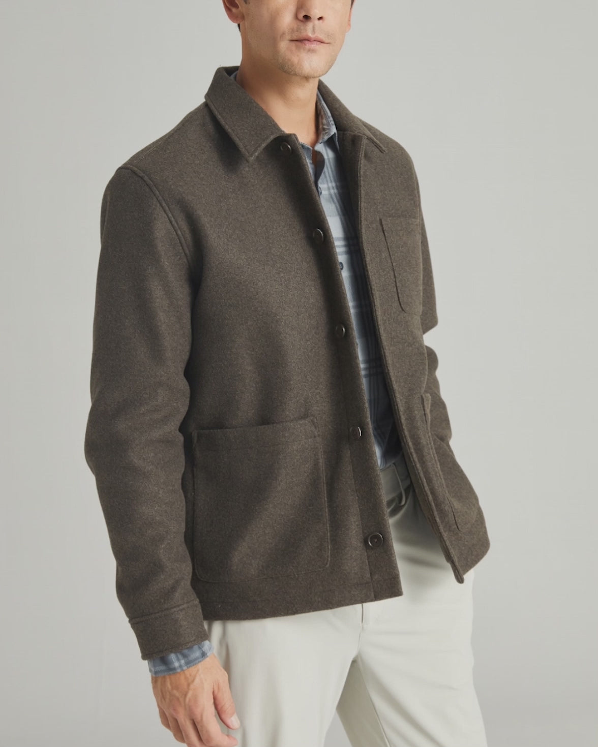 TAILORED WOOLIKE SHIRT JACKET